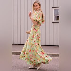 byTimo Satin Gown Bouquet floral maxi dress/ size XS